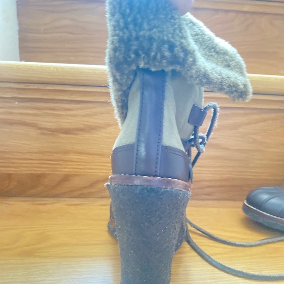 Tory Burch Lamb Fur Wedge Booties - Picture 2 of 5